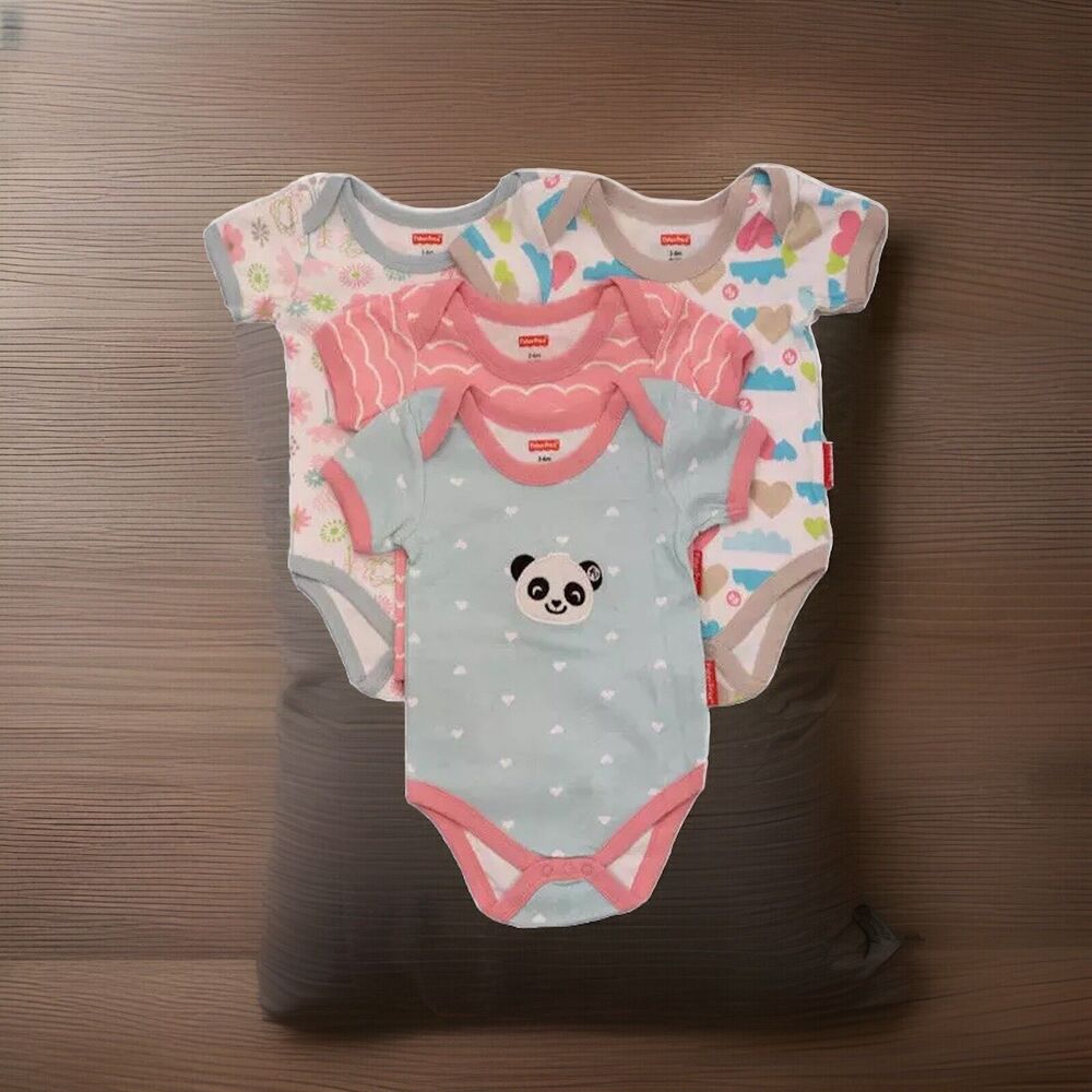 Fisher-Price Baby Girls 4-pc. Bodysuit. 24 Months. Very Colorful. New 4 Pack
